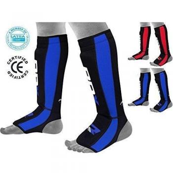 RDX SGN-T6B Espinilleras Boxeo, Hombre, Azul, L/XL