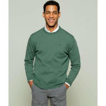 Jersey de hombre en verde agua cuello redondo