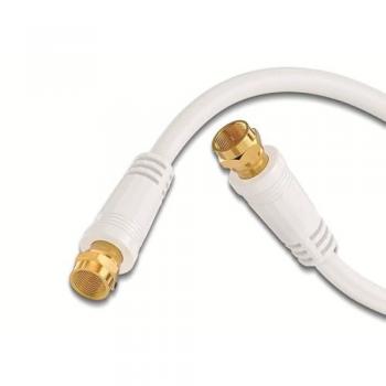 Cable de conexión SAT Sonero, 20 m, con conector F, color blanco