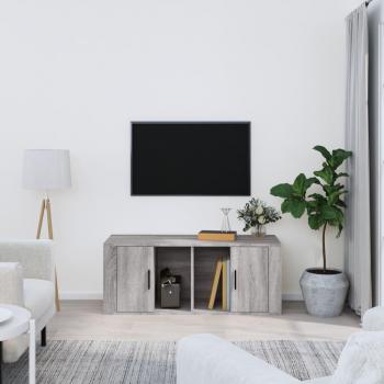 Mueble para TV de madera contrachapada negra 100x35x40 cm