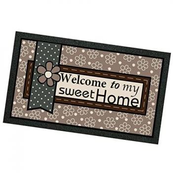 Felpudo de goma suave antideslizante 40x70 cm multicolor para entrada del hogar