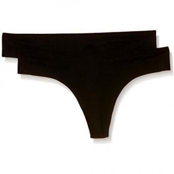 The String Odlo - String Invisible de deporte para mujer, paquete de 2, color Negro - negro, talla medium