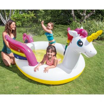Piscina Inflable Unicornio Spray 272x193x104 cm Intex