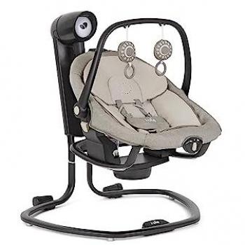 Joie Hamaca Serina 2 En 1 Plateado - Hamaca 2 en 1, diseño moderno, reclinable, portátil, con vibración y melodías