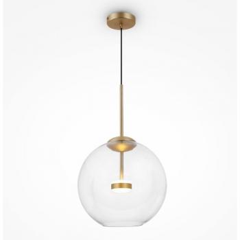 Lámpara colgante LED Cometa de Maytoni, color dorado, cristal, diámetro 35 cm