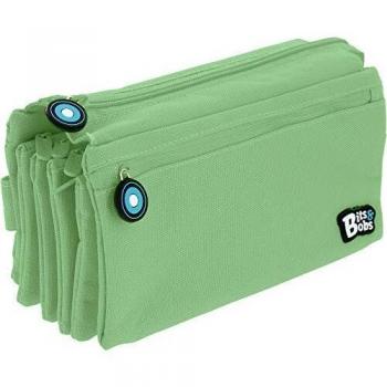 Grafoplás 37543326. Estuche Cuádruple, Verde Mint, 23x12cm, Bits & Bobs