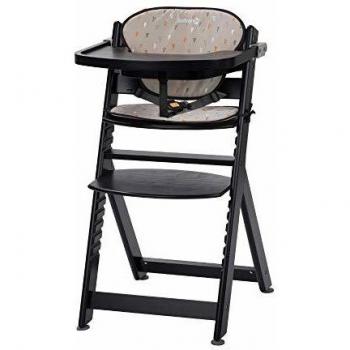 Safety 1st TIMBA con Cojín 'Deep Black' - Trona de Madera Evolutiva, Cojín Multicolor, desde los 6 Meses a los 10 Años, hasta los 30 kg, Color Negro