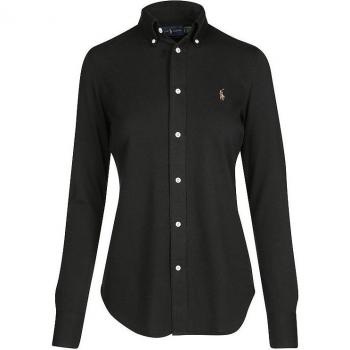 Polo Ralph Lauren Heidi Oxford Knit Shirt Black Female Sizes: M, L, S, XL