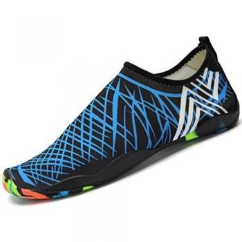 Saguaro Verano Zapatos de Agua Secado Rápido Transpirable Calzado de Natación Playa Surf Ultraligero Antideslizante Mujer Zapatillas Hombre,New Azul 35