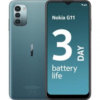 Nokia G11 Smartphone 6.5 Dual SIM Android 11 4G USB Tipo-C 3GB RAM 32GB Almacenamiento Batería de 5050 mAh Azul