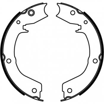 Juego de zapatas de freno de mano ABE C05061ABE, incluye zapatas para freno de estacionamiento, diseño optimizado para una mejor adherencia y durabilidad, fabricadas con materiales de alta calidad, fácil instalación y ajuste