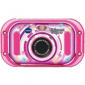 Cámara digital para niños VTech KidiZoom Touch 5.0 Rosa con pantalla táctil de 2.4 pulgadas, resolución de 5 MP, grabación de video, efectos especiales y juegos educativos preinstalados