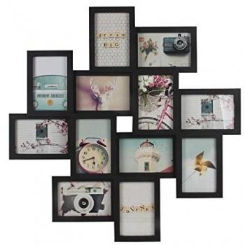 dcasa - Portafotos plastico multiple negro 12 Fotos 61x61 cm
