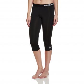 Nike Pro Capri - Pantalón para mujer, color negro / blanco, talla S