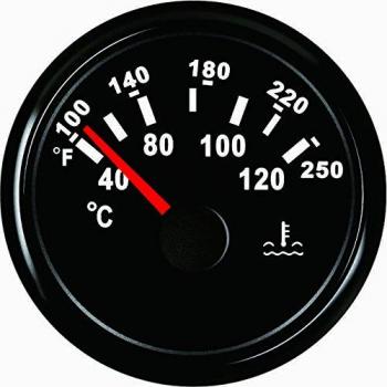 Agua medidor de temperatura 40-120℃ con retroiluminación 52mm 9-32V