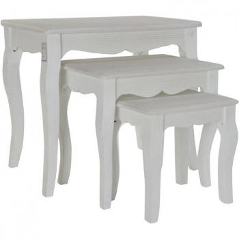 Set de 3 Mesitas Auxiliares Blancas DKD Home Decor