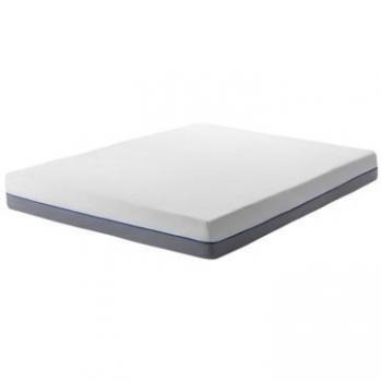 Colchón de Espuma Viscoelástica Firme 140 x 200 cm Blanco con Tela Gris Glee