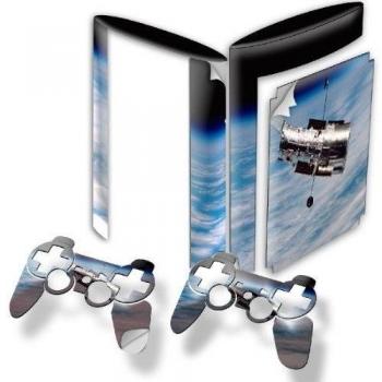 Space 10142, Spacecraft, Wrap Around Skin Sticker Decal Vinyl Wrap Cover Protector with Leather Effect Laminate and Colorful Design for PS3 Play Station 3 Super Slim Game Console and 2 Controllers., [Importado de UK]