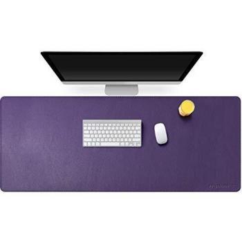 Mydours Alfombrilla de ratón de Cuero PU Multifuncional del Escritorio Estera para Gaming y Oficina o Hogar-Morado