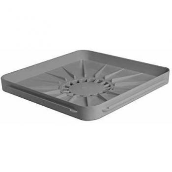 Bandeja Sifónica de PVC 40 x 40 cm con Adaptador, Gris Claro