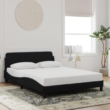 Estructura de cama con cabecero de terciopelo negro 140x190 cm Vidaxl