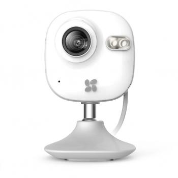 EZVIZ C2mini Cámara 720p HD Wi-Fi con visión nocturna, micrófono, detector de movimiento, ángulo de visión de 130°, base magnética, blanca