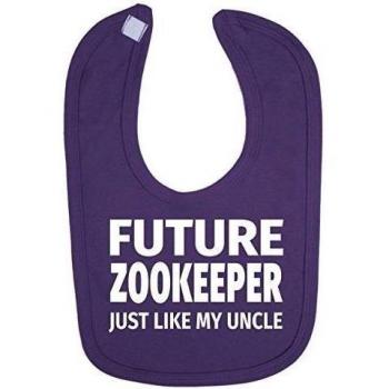 Futuro Zookeeper Just like my Uncle para recién nacido bebé baberos morado morado