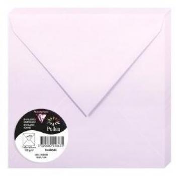 Sobre Clairefontaine 165x165 lila con cierre autoadhesivo, paquete de 20 unidades