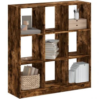 Estantería de madera multicapa Oak Smoke 102x32x108 cm Marrón
