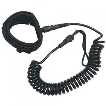 vidaXL SUP Coiled Leash Black 10 inch - Premium Quality Leash for Stand Up Paddleboarding