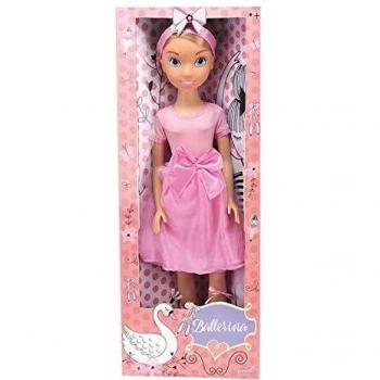 Muñeca Ballerina de 80 cm con cabello claro y vestido rosa