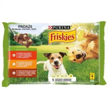 Friskies Comida Húmeda Para Perros Sabor Pollo, Cordero y Buey en Salsa