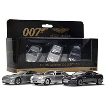 James Bond Aston Martin Diecast Car Collection (V12 Vanquish, DB5, DBS)