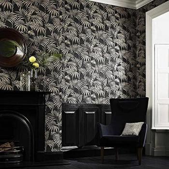 Honolulu Tropical Palm Leaves Glitter Wallpaper