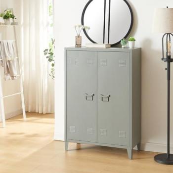 Armario Metálico de Oficina Oripää con 2 Estantes Regulables y Ventilación Óptima - Acero 110x75x33 cm - Gris Oscuro