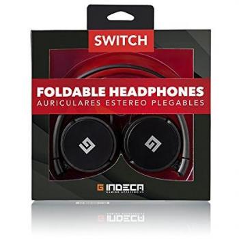 Indeca Gaming- Auriculares casco plegables para consola Nintendo Switch con conexión minijack