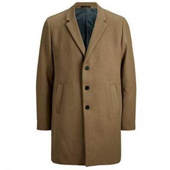 Jack & Jones Jjemoulder-Abrigo de Lana para Hombre, Caqui, M