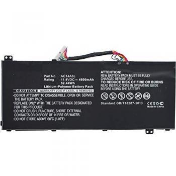 Batería de Repuesto para Laptop Acer CoreParts MBXAC-BA0072 - 1 Celda, 4600 mAh, 52Wh, Li-pol, Negro