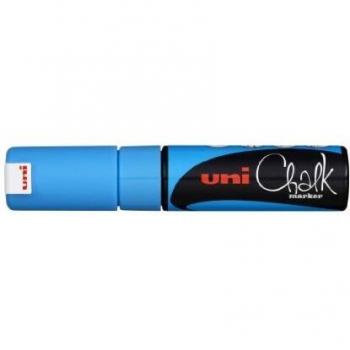 Marcador Tiza Liquida UniBall Chalk Marker Pwe8k 8.0 Mm Azul Claro