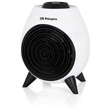 Orbegozo FH 5037 Calefactor eléctrico con termostato Regulable, 2000W de Potencia, 2 Posiciones de Calor y función Ventilador de Aire frío, Negro