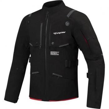 Ixon Chaqueta textil de moto M-SKEID Negro-Rojo Brillante, talla L