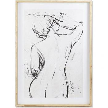 Cuadro Abeto MDF 110x5x157 Mujer Enmarcado Blanco