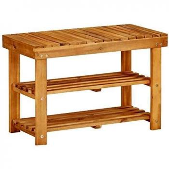 vidaXL Shoe Rack 70x32x46 cm Solid Acacia Wood