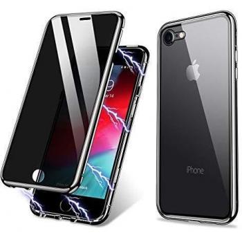 ZHIKE Funda iPhone 7/8/se 2020, Funda de adsorción magnética Anti-pío Cobertura de Pantalla Completa de Vidrio Templado Frontal y Posterior Cobertura de privacidad de diseño de una Pieza