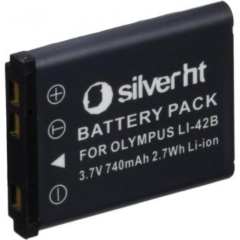 Silver HT 40042 - Batería de cámaras de fotos de 740 mAh, color blanco. Compàtible con la maypría de cámaras de Casio, Sanyo, Praktica, Pentax, Olympus, Nikon, Kodak, Fujifilm.