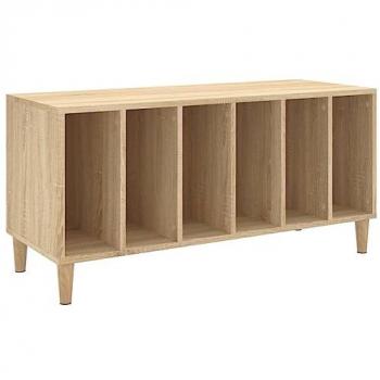 Mueble para discos de madera contrachapada roble Sonoma 100x38x48 cm Marrón