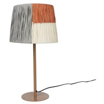 Lámpara de mesa Romimex Marrón Beige Gris Metal 25 x 47 x 25 cm