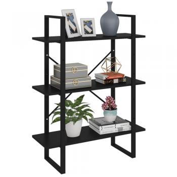 Estantería vidaXL de aglomerado negro 80x30x105 cm