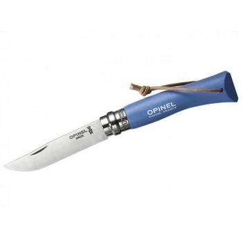 Opinel-cuchillo Nr. 7, inoxidable Sandvik-acero 12C27, azuler Buchenasa de madera, ...