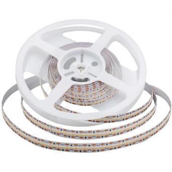Tira LED V-TAC SMD2110 22W/m 5m 700LED/m 150lm/W 24V Blanco cálido CRI>90 IP20 12mm